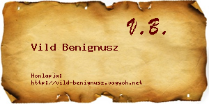 Vild Benignusz névjegykártya